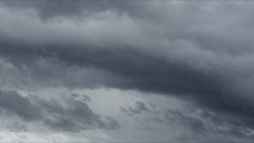 4k, time lapse, Inclement weather. The white clouds became black clouds. Bird removed, The rain clouds float in