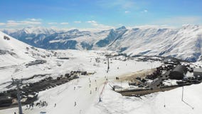 4k εναέρια άποψη Gauduri, χιονοδρομικό κέντρο πανοραμικό απόθεμα βίντεο 4k εναέρια άποψη Gauduri, χιονοδρομικό κέντρο πανοραμικό απόθεμα βίντεο