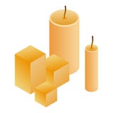 Kaarspictogram, isometrische stijl stock illustratie Kaarspictogram, isometrische stijl stock illustratie