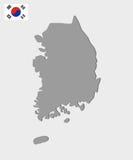 Kaart van Zuid-Korea op de witte achtergrond vector illustratie Kaart van Zuid-Korea op de witte achtergrond vector illustratie