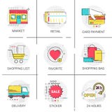 Kaartbetaling die Online het Winkelen het Pictogramreeks beleggen van de Leverings Favoriete Website Stock Afbeeldingen Kaartbetaling die Online het Winkelen het Pictogramreeks beleggen van de Leverings Favoriete Website Stock Afbeeldingen