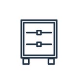 Kabinett symbolsvektor som isoleras på vit bakgrund, kabinett tecken stock illustrationer Kabinett symbolsvektor som isoleras på vit bakgrund, kabinett tecken stock illustrationer