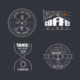 Kaffecitationstecken som märker emblemet för att utforma royaltyfri illustrationer Kaffecitationstecken som märker emblemet för att utforma royaltyfri illustrationer