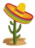 kaktussombrero royaltyfri illustrationer kaktussombrero royaltyfri illustrationer