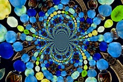 Kaleidoscopic Pattern of Glass Beads Stock Photos Kaleidoscopic Pattern of Glass Beads Stock Photos