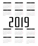 Kalendarza 2019 wektor ilustracja wektor Kalendarza 2019 wektor ilustracja wektor