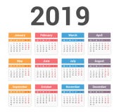 kalender 2019 stock illustrationer kalender 2019 stock illustrationer
