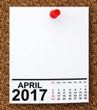 Kalender April 2017 het 3d teruggeven vector illustratie Kalender April 2017 het 3d teruggeven vector illustratie