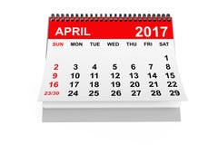 Kalender April 2017 het 3d teruggeven stock illustratie Kalender April 2017 het 3d teruggeven stock illustratie