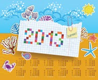 Kalender för 2013. Collage av klistermärkear stock illustrationer Kalender för 2013. Collage av klistermärkear stock illustrationer