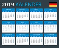 Kalender 2019 - tysk version vektor illustrationer Kalender 2019 - tysk version vektor illustrationer