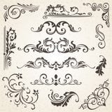 Kalligrafische ontwerpelementen en paginadecoratie Vector wordt geplaatst om uw lay-out op te smukken die royalty-vrije illustratie Kalligrafische ontwerpelementen en paginadecoratie Vector wordt geplaatst om uw lay-out op te smukken die royalty-vrije illustratie