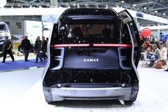 Kamaz Shutle Nami bus with artificial intelligence Royalty Free Stock Photos Kamaz Shutle Nami bus with artificial intelligence Royalty Free Stock Photos