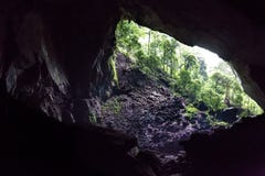 Kammer und Eingang von Rotwild höhlen, Nationalpark Mulu, Sarawak aus stockfotos Kammer und Eingang von Rotwild höhlen, Nationalpark Mulu, Sarawak aus stockfotos