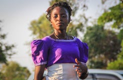 African singer sings and dances at a street event in Kampala stock photography African singer sings and dances at a street event in Kampala stock photography