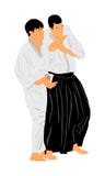 Kampf zwischen Symbolillustration mit zwei Aikidokämpfern Auseinandersetzung auf Ausbildungsaktion Selbstverteidigung, Verteidigu stock abbildung Kampf zwischen Symbolillustration mit zwei Aikidokämpfern Auseinandersetzung auf Ausbildungsaktion Selbstverteidigung, Verteidigu stock abbildung