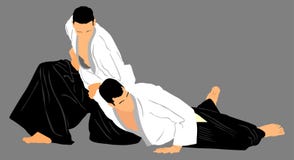 Kampf zwischen zwei Aikidokämpfern vektor abbildung Kampf zwischen zwei Aikidokämpfern vektor abbildung