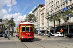 Kanaaltrams van New Orleans stock foto Kanaaltrams van New Orleans stock foto
