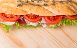 kanapka od świeżego baguette Obraz Stock kanapka od świeżego baguette Obraz Stock