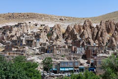 Troglodyte dwellings in cone-shaped volcanic sediments. Kandovan. Iranian Azerbaijan ..