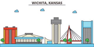 Kansas, Wichita Horizonte de la ciudad Foto de archivo Kansas, Wichita Horizonte de la ciudad Foto de archivo
