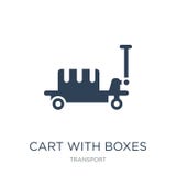 kar met dozenpictogram in in ontwerpstijl kar met dozenpictogram op witte achtergrond wordt geïsoleerd die kar met eenvoudig doze vector illustratie kar met dozenpictogram in in ontwerpstijl kar met dozenpictogram op witte achtergrond wordt geïsoleerd die kar met eenvoudig doze vector illustratie