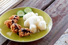 Karaage, стиль жареной курицы японский с рисом Еда потехи для детей - милый медведь сформировал рис на деревянном столе стоковое изображение Karaage, стиль жареной курицы японский с рисом Еда потехи для детей - милый медведь сформировал рис на деревянном столе стоковое изображение