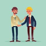 Karakter van het de illustratiebeeldverhaal van twee zakenman het schuddende handen royalty-vrije illustratie Karakter van het de illustratiebeeldverhaal van twee zakenman het schuddende handen royalty-vrije illustratie