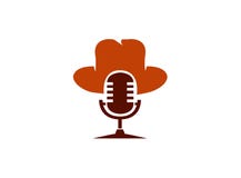 Karaoke del micrófono con el sombrero para el ejemplo del diseño del logotipo ilustración del vector Karaoke del micrófono con el sombrero para el ejemplo del diseño del logotipo ilustración del vector