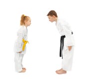 Karate Boy And Girl Royalty Free Stock Photo