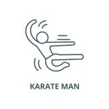 Karatemann-Vektorlinie Ikone, lineares Konzept, Entwurfszeichen, Symbol stock abbildung Karatemann-Vektorlinie Ikone, lineares Konzept, Entwurfszeichen, Symbol stock abbildung
