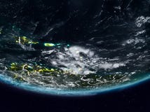 Karibische Meere während der Nacht lizenzfreies stockbild Karibische Meere während der Nacht lizenzfreies stockbild