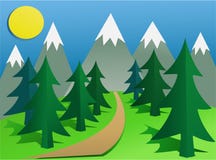 Karikatur-Berglandschaft stock abbildung Karikatur-Berglandschaft stock abbildung