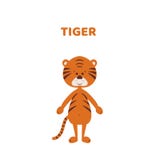 Karikatur ein netter und lustiger Tiger vektor abbildung Karikatur ein netter und lustiger Tiger vektor abbildung