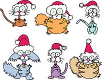 Karikatur Katzen Weihnachten Vektor Abbildung Illustration Von Karikatur Weihnachten