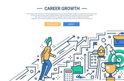 Karriere-Wachstumslinie flache Designwebsitefahne stock abbildung Karriere-Wachstumslinie flache Designwebsitefahne stock abbildung
