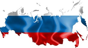 Karte von Russland mit Flagge Karte von Russland mit Flagge