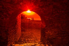 Kasteel bij zonsondergang