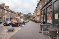 Kasteelstraat in Edinburgh stock foto Kasteelstraat in Edinburgh stock foto
