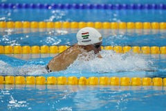 Katinka Hosszu of Hungary celebrates winning gold in the Women's 100m backstroke Final of the Rio 2016 Olympic Games royalty free stock photo Katinka Hosszu of Hungary celebrates winning gold in the Women's 100m backstroke Final of the Rio 2016 Olympic Games royalty free stock photo