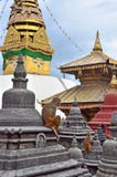Katmandu, Nepal, complejo del templo de Swayambhunath (colina del mono) imagen de archivo Katmandu, Nepal, complejo del templo de Swayambhunath (colina del mono) imagen de archivo