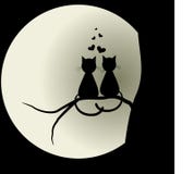 Katter som är förälskade med månen Vänner Vektorillustrationbegrepp royaltyfri illustrationer Katter som är förälskade med månen Vänner Vektorillustrationbegrepp royaltyfri illustrationer
