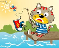 Kattfisketid royaltyfri illustrationer Kattfisketid royaltyfri illustrationer