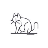 Kattlinje symbolsbegrepp Linjär illustration för kattvektor, symbol, tecken stock illustrationer Kattlinje symbolsbegrepp Linjär illustration för kattvektor, symbol, tecken stock illustrationer