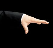 Kaukasische männliche Hand in einem Anzug lokalisiert Stockfotos Kaukasische männliche Hand in einem Anzug lokalisiert Stockfotos