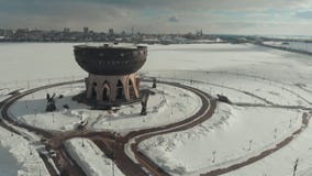 kazan Россия 16-03-2019: Панорамный вид Казани на зиме Национальная видимость вид с воздуха видеоматериал kazan Россия 16-03-2019: Панорамный вид Казани на зиме Национальная видимость вид с воздуха видеоматериал