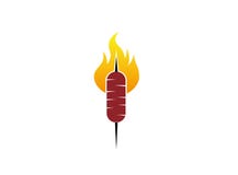 Kebab di Doner un barbecue nella griglia del fuoco ed alimento della carne per il logo royalty illustrazione gratis Kebab di Doner un barbecue nella griglia del fuoco ed alimento della carne per il logo royalty illustrazione gratis