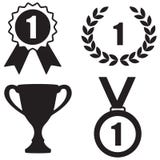 Kent geplaatst pictogram toe: Trofeekop, Lauwerkrans, Kenteken en Medaille stock illustratie Kent geplaatst pictogram toe: Trofeekop, Lauwerkrans, Kenteken en Medaille stock illustratie