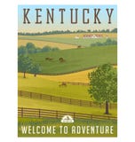 Kentucky rolling hills, horses, fences and stables