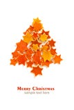 Kerstboom van droge sinaasappelen wordt gemaakt die Hierboven bekeken van royalty-vrije illustratie Kerstboom van droge sinaasappelen wordt gemaakt die Hierboven bekeken van royalty-vrije illustratie